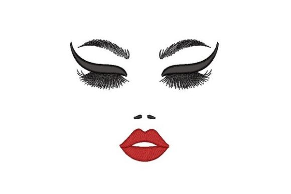 Beautiful Woman Face for Seasonal Embroidery