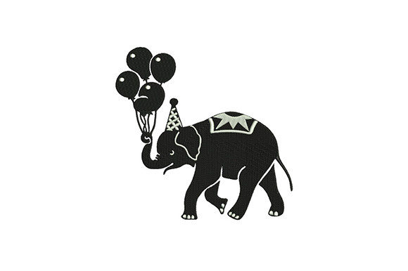 Birthday Elephant for Seasonal Holiday Embroidery