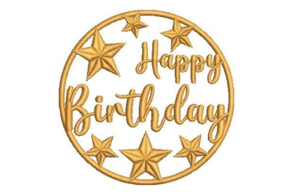 Happy Birthday Round Cake Topper
